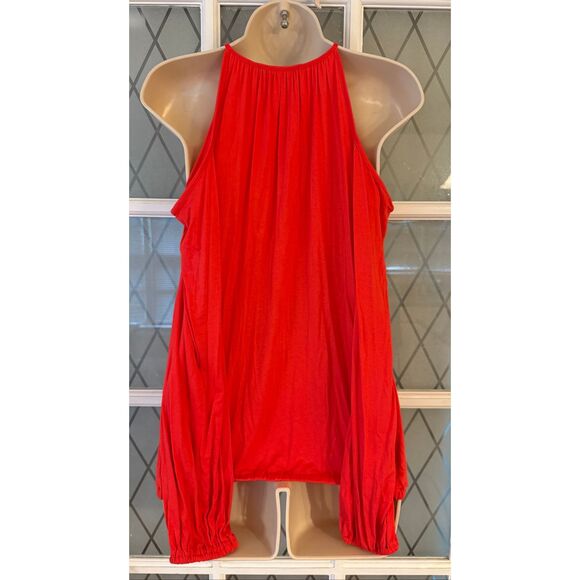 Michael Kors Women’s Cold Shoulder Long Sleeve Top Red Size Small - Picture 3 of 7